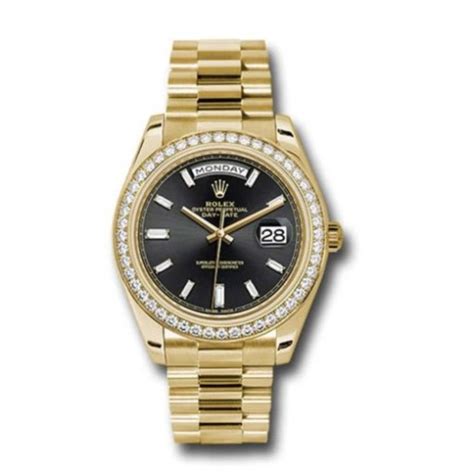 rolex day date black dail|rolex presidential 40mm diamond bezel.